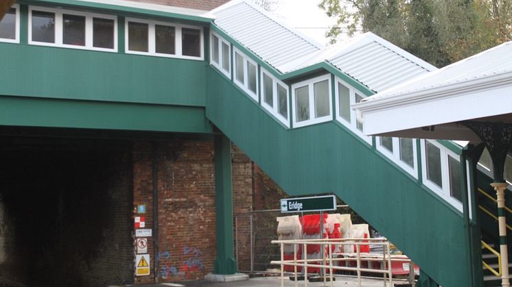 The new footbridge at Eridge station