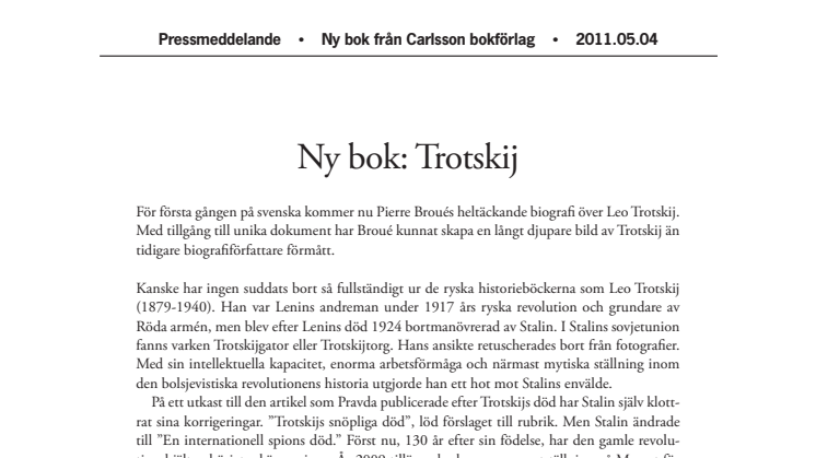 Ny bok: Trotskij