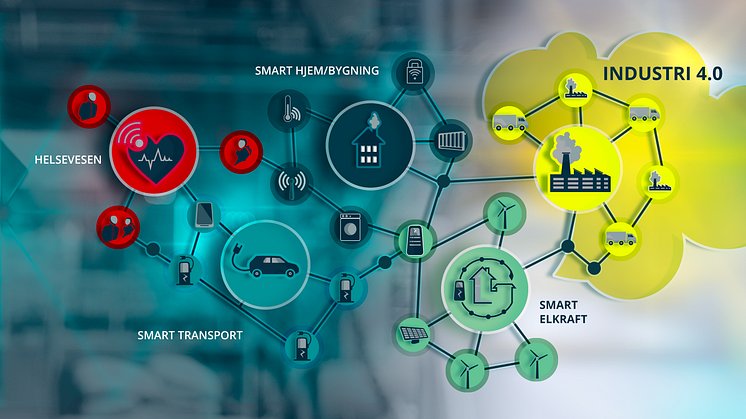 Industri 4.0 - digitale løsninger skal effektivisere industrien. Illustrasjon: Trainor