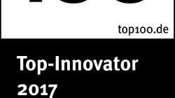 Das Top 100-Siegel „Top-Innovator 2017“, das aeris ab sofort tragen darf. 