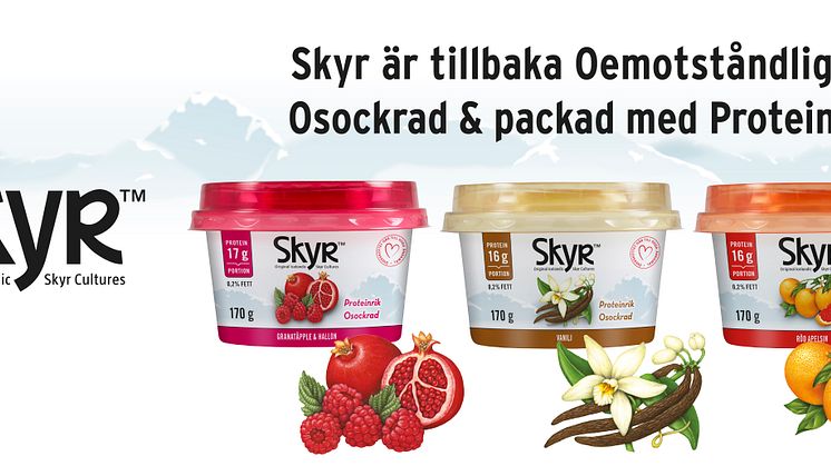 Nyhet i mejerihyllan:  Nya krämigare Skyr™ utan tillsatt socker