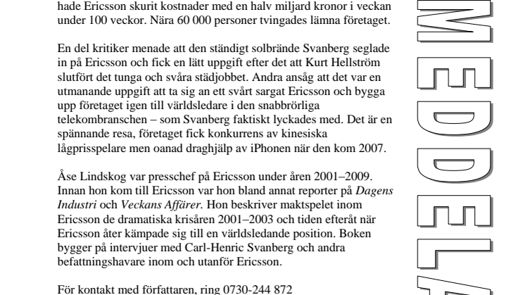 Ny bok: Ericssons kris och resan tillbaka - med Carl-Henric Svanberg vid rodret