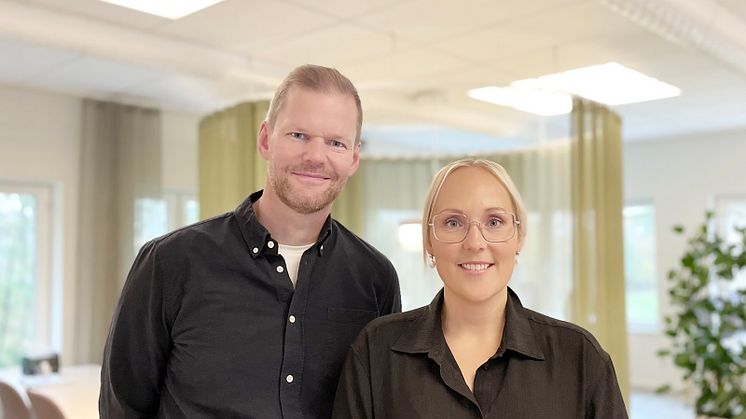 Björn Lavander, marknadskommunikatör, och Camilla Söderqvist, koordinator.