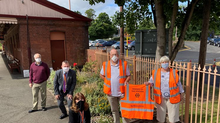 Pictured at Hall Green station (l-r): Fraser Pithie, Shakespeare Line Promotion Group; Ian Taylor, West Midlands Railway; Fay Easton, West Midlands Railway; Howard Hemmings and Sandra Hateley, station adopters.