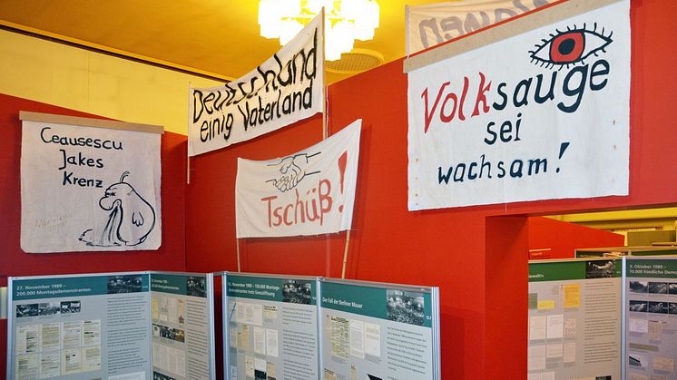 Im ehemaligen Stasi-Kinosaal wird die Sonderausstellung "Leipzig auf dem Weg zur Friedlichen Revolution" gezeigt