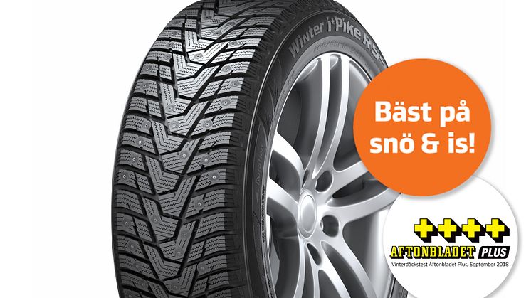 Hankook i*Pike RS2 bäst på is och snö i tre delmoment i Tekniikan Maailma (17-2018) samt får 4 plus i Aftonbladets stora vinterdäckstest 2018