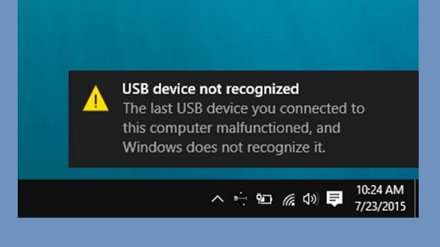 Lösung für ein nicht erkanntes USB-Gerät in Windows 10