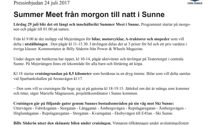 Summer Meet från morgon till natt i Sunne