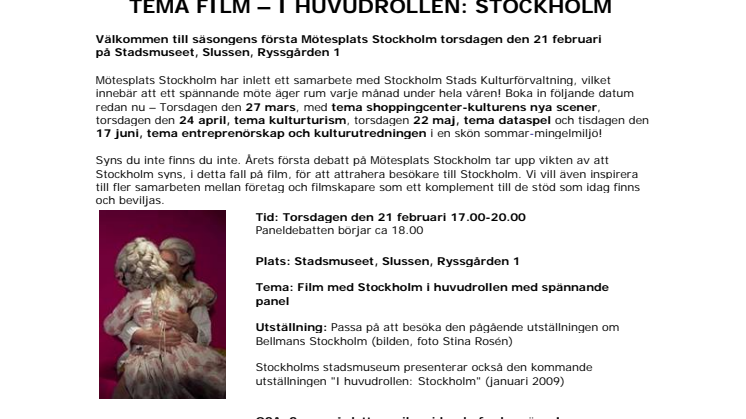 Film som marknadsföriingsmedel - debatt om Stockholm som filmstad