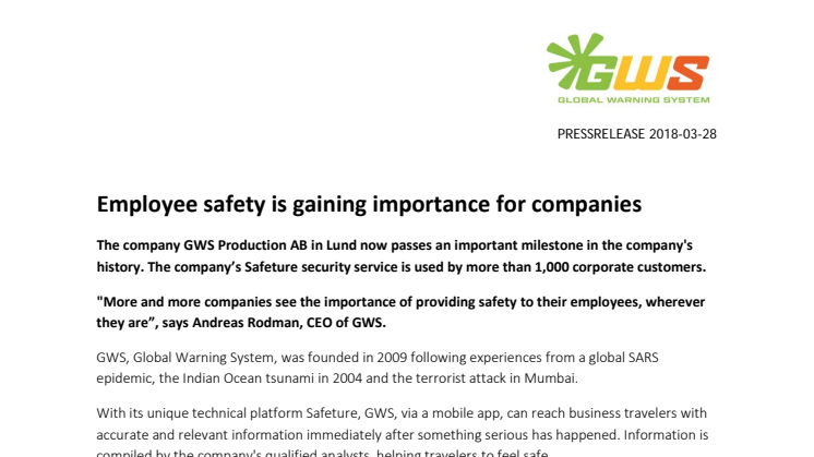 Employee safety is gaining importance for companies