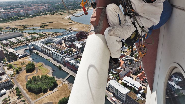 Fasadarbete på Turning Torso