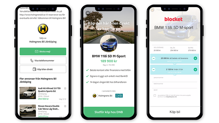 ​Blocket Fordon och DNB lanserar köpknapp i bilannonser