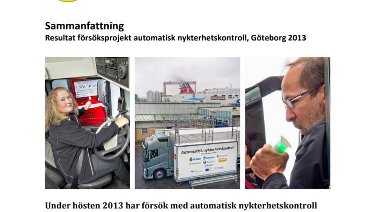 Sammanfattning av utvärdering försök med alkobommar i Göteborg hösten 2013
