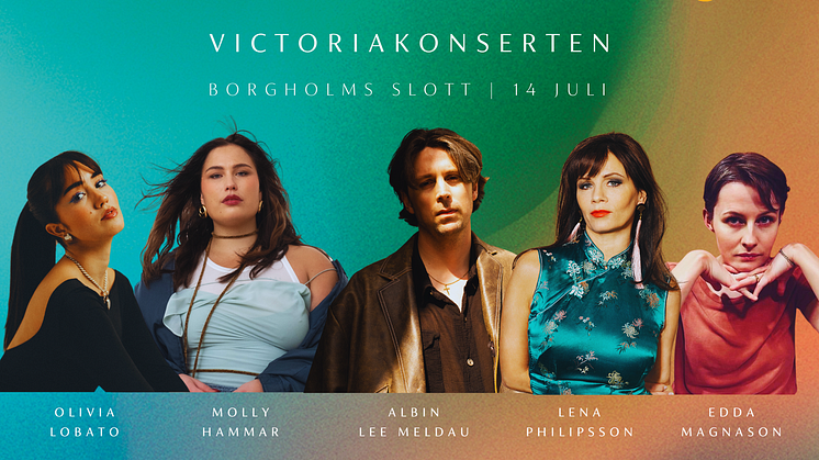 Artisterna som uppträder på den SVT-sända Victoriakonserten söndagen den 14 juli.