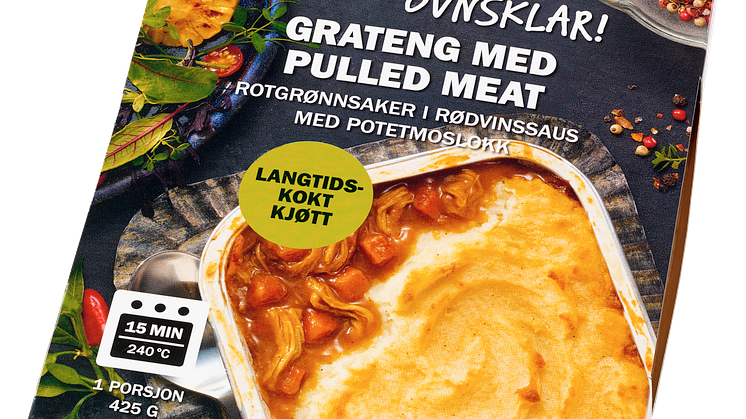 Nyhet - Fjordland Ovnsklar! Grateng med pulled meat