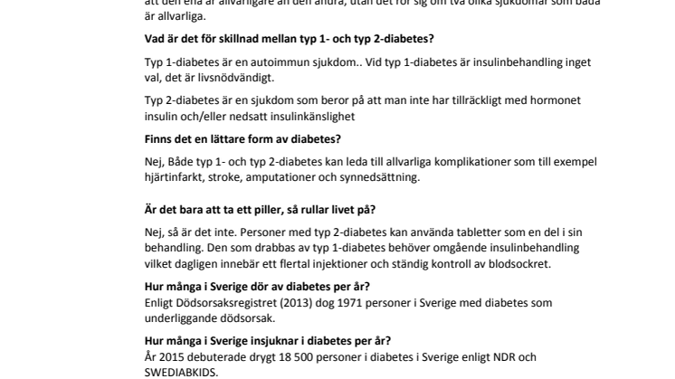 Ingen lyxsjukdom - fakta om diabetes
