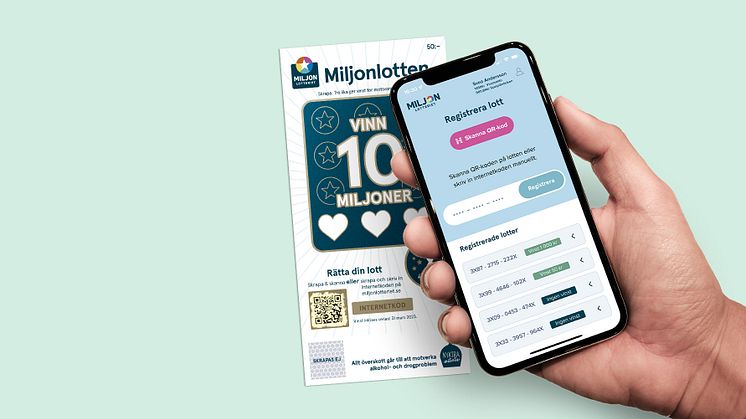 Miljonlotteriet lanserar första appen som skannar in lotter med mobilen