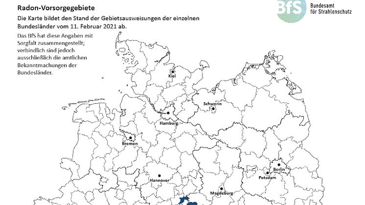 Die Bundesländer weisen die Radon-Vorsorgegebiete aus