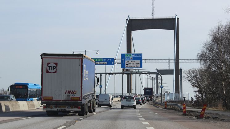 Biltrafiken på Älvsborgsbron återgår till normalläge