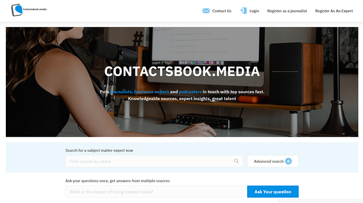 Screenshot of ContactsBook.Media, the latest service from Hong Bao Media