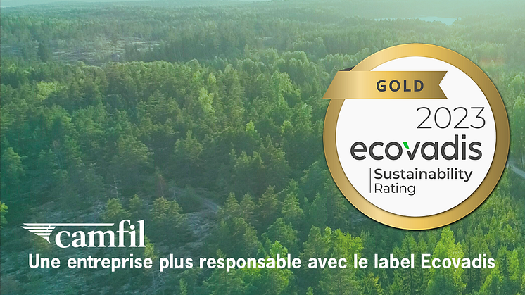 Camfil France reçoit le prestigieux label Ecovadis médaille d'or, témoignant de son engagement envers le développement durable