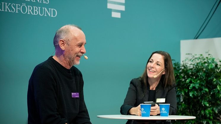 Håkan Nesser medverkade på Bokmässan 2018, här i samtal med Annica Andersson, Bokmässan. / Foto: Bokmässan