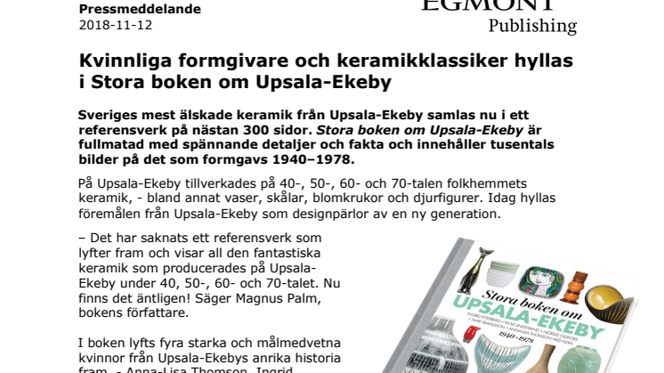 Kvinnliga formgivare och keramikklassiker hyllas i Stora boken om Upsala-Ekeby