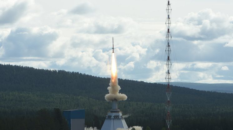 The MASER14 rocket taking off from Esrange, Sweden (Credit: Christophe Minetti, ULB).
