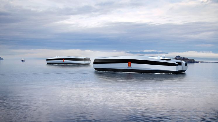 Artist’s impression of future autonomous vessels on the Trondheimsfjord