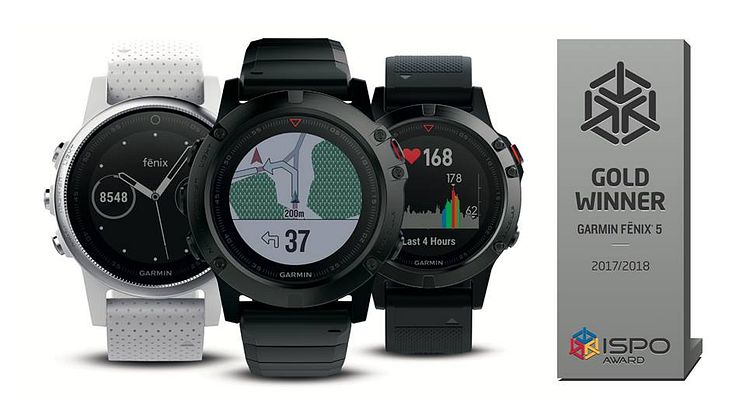 ​  Garmin® fēnix 5: ISPO Award 2017 kultamitalivoittaja 