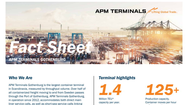 APM Terminals Gothenburg - Fact Sheet 2017