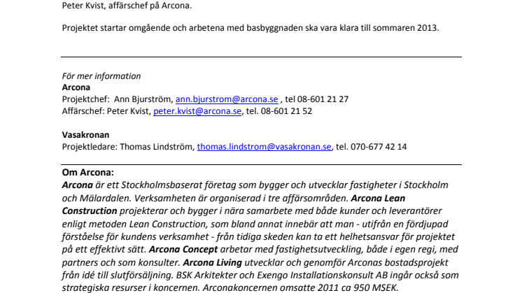 Arcona bygger vidare i Uppsala