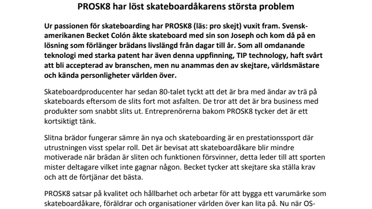 PROSK8 har löst skateboardåkarens största problem