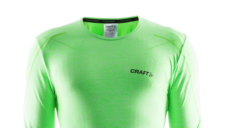 Active Comfort round neck long sleeve för herr i färgen gecko (ca pris 350 kr)