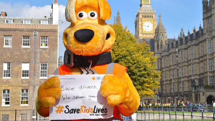 Horace showing his support for #SaveKidsLive campaign in Westminster