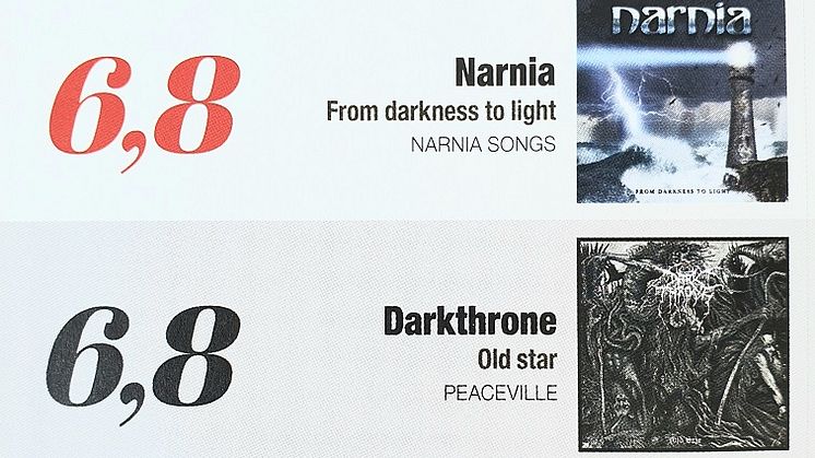 Narnia & Darkthrone toppar JURYN i Sweden Rock Magazine!