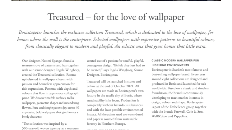 Treasured – for the love of wallpaper