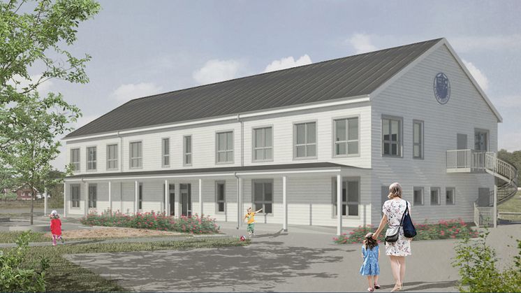 Den nya förskolan i Härryda kommun uppförs i trä och miljöcertifieras enligt Svanen