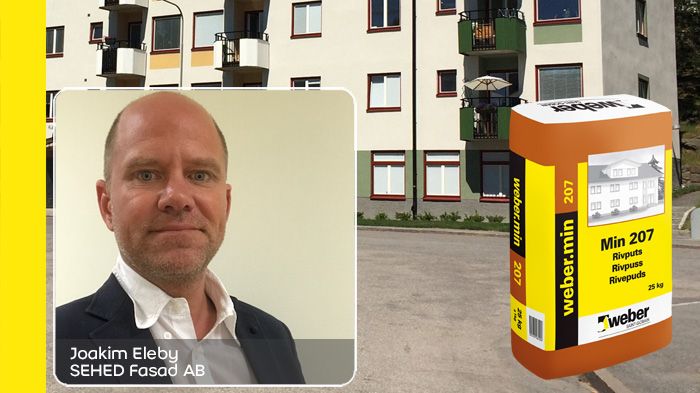 Joakim Eleby på SEHED Fasad har webermin 207 rivputs som sin Weberfavorit