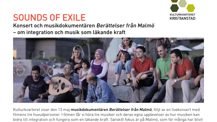 SOUNDS OF EXILE – Konsert och musikdokumentären "Berättelser från Malmö" – om integration och musik som läkande kraft