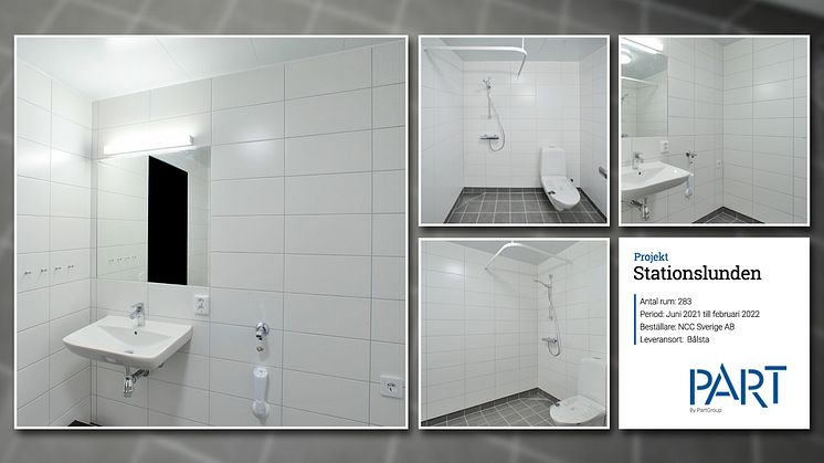 PART levererar 283 badrumsmoduler till projektet Stationslunden i Bålsta.