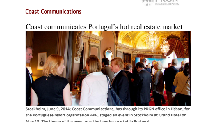 Coast communicates Portugal's hot real estate market
