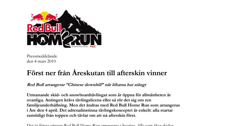 Först ner från Åreskutan till afterskin vinner!