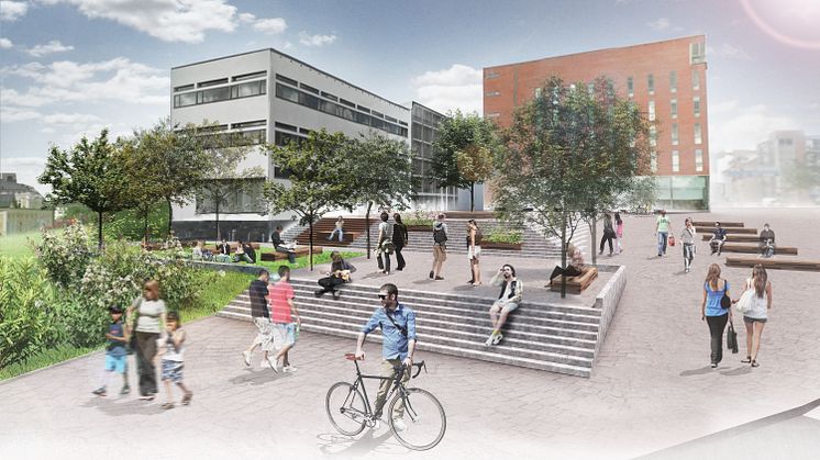 Visionsskiss Akademiplatsen, Campusplan Högskolan i Borås 2025