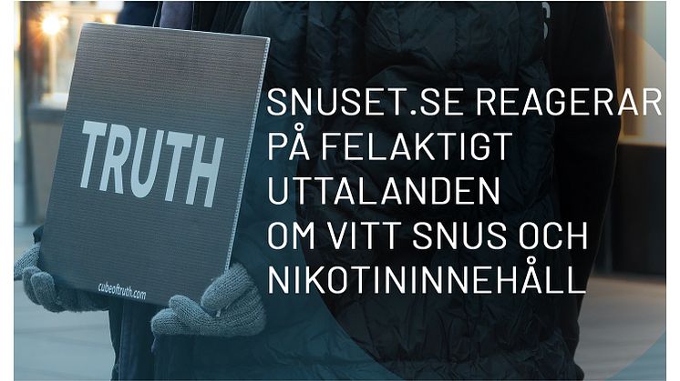 Snuset.se reagerar på uttalanden om vitt snus och nikotininnehåll