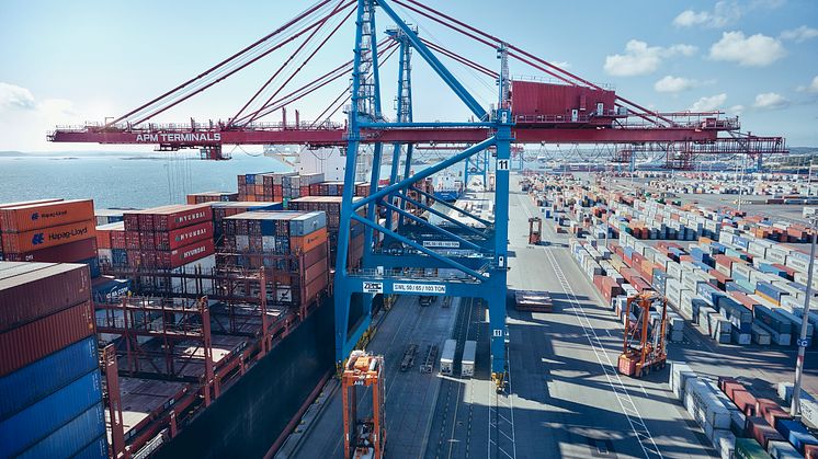 Arbetsmarknadskonflikten i Göteborgs Hamns containerterminal satte prägel på hamnens volymer för helåret 2017.
