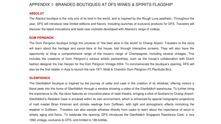Appendix 1 - Branded boutiques at DFS Wines and Spirits Flagship store