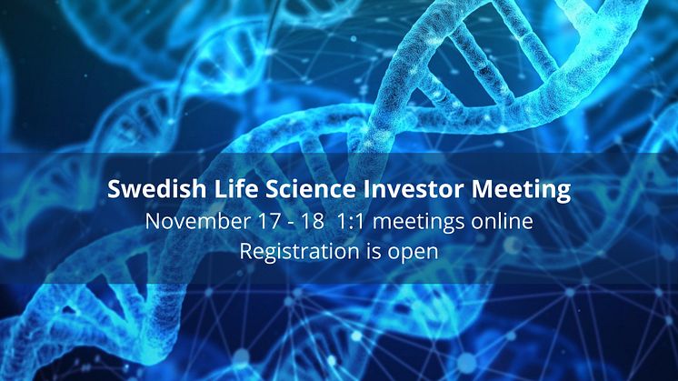 Join Swedish Life Science Investor Meeting Nov 17 - 18