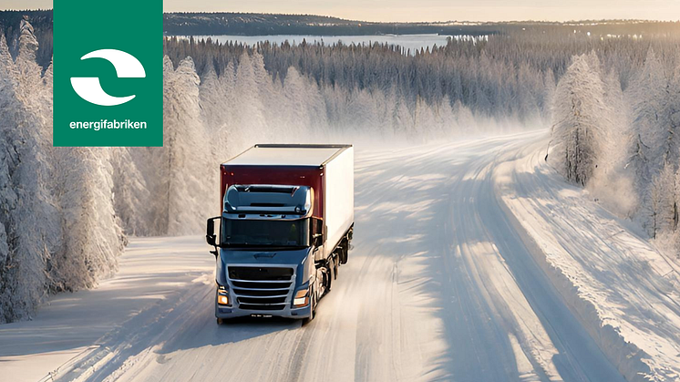 Neste MY Förnybar Diesel, HVO100, har utmärkta vinteregenskaper. (Foto: Energifabriken AI-genererad)