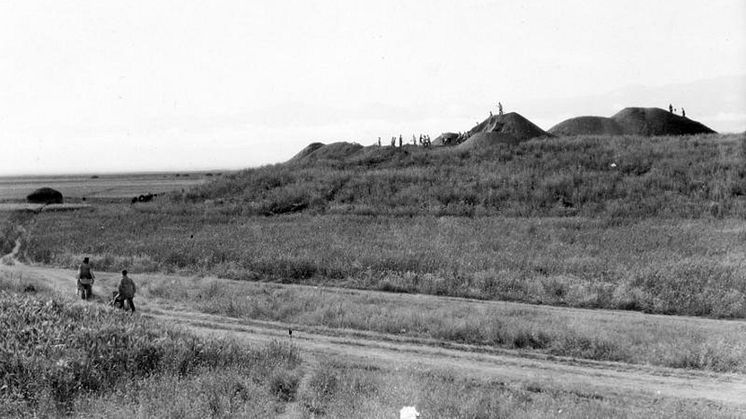 Bild från Ture J. Arnes utgrävning i Shah Tepe år 1933 i Iran. Foto: B. Dubenskij